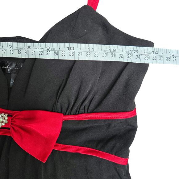 City Triangles Vtg 90s Y2K Whimsigoth Goth Witchy Babydoll Bow Dress S Holiday - Picture 10 of 12